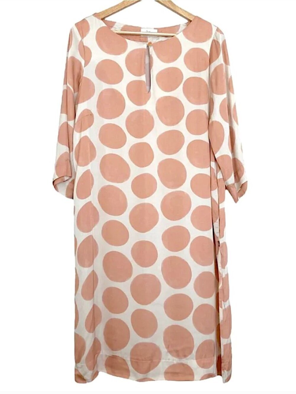 ottod'Ame Italy Silk Polka Dot Circle Print Midi Shift Dress